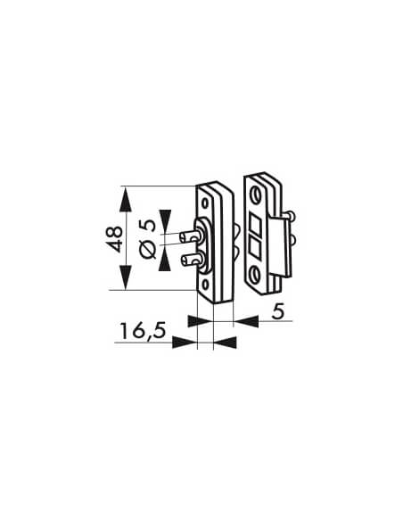 Contatto elettrico a perni, struttura in nylon per serrature elettriche, universale - THIRARD