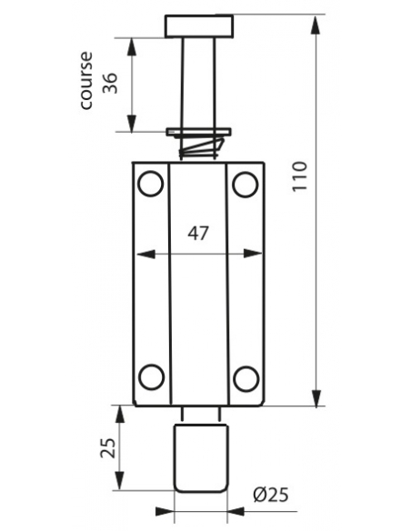 Vista aggiuntiva 2 di Fermaporta in acciaio inox 140 mm – THIRARD