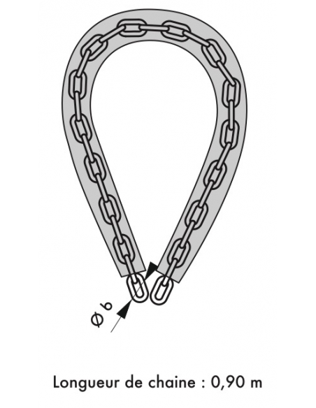 Vista aggiuntiva 1 di Catena in acciaio rivestita in PVC Ø 6 mm, lunghezza 0,90 m – THIRARD
