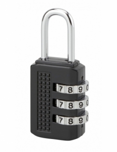 Lucchetto a combinazione Compact 02, bagagli, 3 cifre, 21 mm, nero – THIRARD