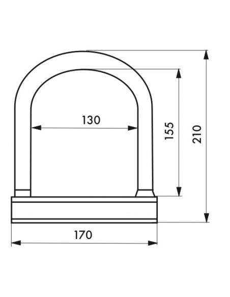 Vista aggiuntiva 1 di Antifurto a U con arco in acciaio rivestito Ø 16 mm, 170 x 210 mm – THIRARD