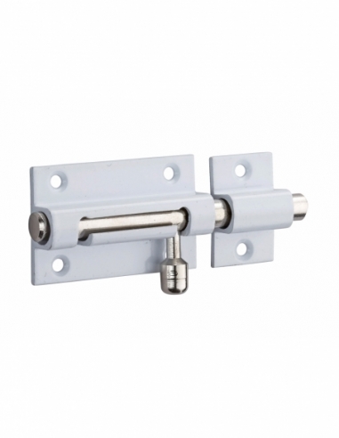 Chiusura a chiavistello per porta, ottone bianco lucido, scrocco Ø 8 mm, 50 x 30 mm – THIRARD