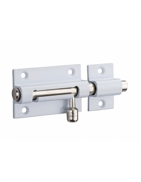Chiusura a chiavistello per porta, ottone bianco lucido, scrocco Ø 8 mm, 50 x 30 mm – THIRARD