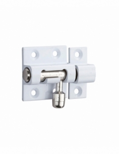 Chiusura a chiavistello per porta, ottone bianco lucido, scrocco Ø 8mm, 30x30mm - THIRARD