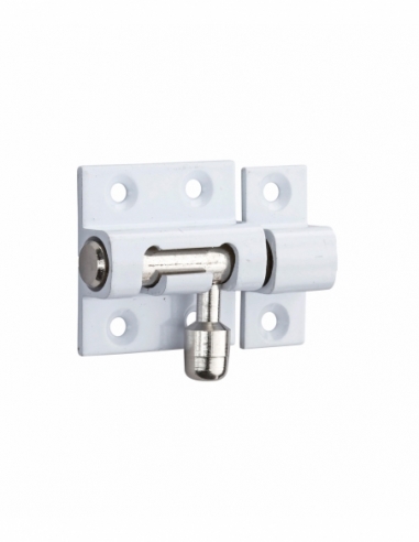 Chiusura a chiavistello per porta, ottone bianco lucido, scrocco Ø 8 mm, 30 x 30 mm – THIRARD