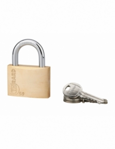 Lucchetto a chiave Tipo 1, ottone, interno, arco in acciaio, 50 mm, 3 chiavi – THIRARD