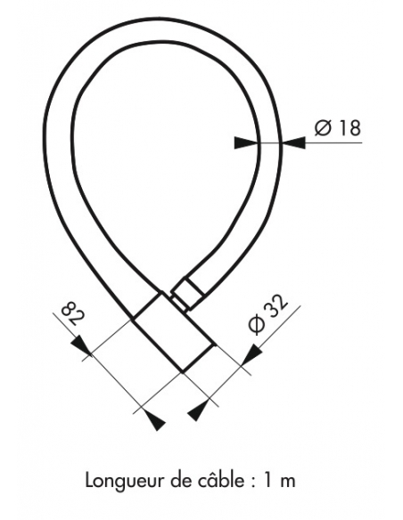 Antifurto a chiave Scorp, cavo d'acciaio corazzato, moto, 18mmx1m, 2 chiavi, nero - THIRARD