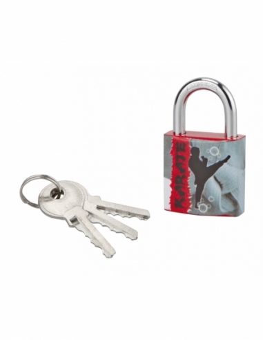 Lucchetto Line Sport Karate, acciaio, interno, arco in acciaio, 30 mm, 3 chiavi – THIRARD