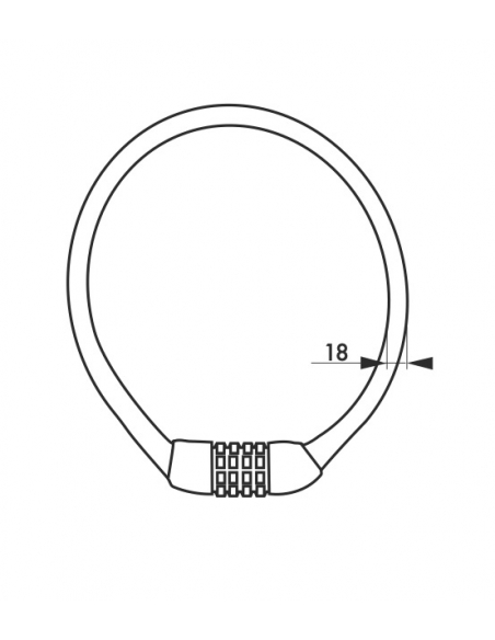 Antifurto a combinazione Twisty, 4 cifre, cavo d'acciaio, bicicletta, 18mmx0.6m, nero - THIRARD