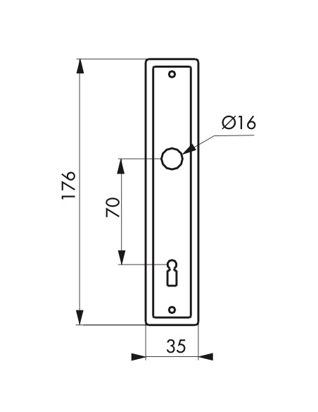 Borchia in acciaio per serratura da incasso - THIRARD