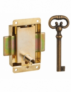 Serratura per mobili, 40 mm, acciaio ottonato, 1 chiave – Serrurerie de Picardie
