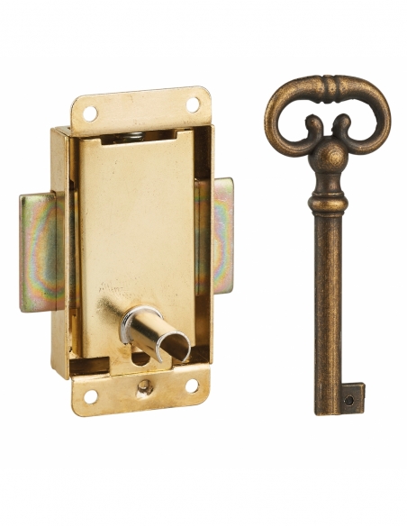 Serratura per mobili, 30 mm, acciaio ottonato, 1 chiave – Serrurerie de Picardie