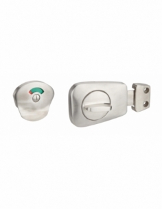 Serratura con indicatore di libero/occupato per WC, acciaio inossidabile, porta 40 mm – Serrurerie de Picardie