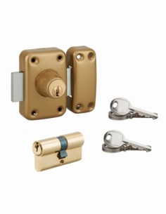 Serratura doppio cilindro Ø 21 x 45 mm con cilindro europeo 30 x 30 mm, bronzo, 6 chiavi – Serrurerie de Picardie