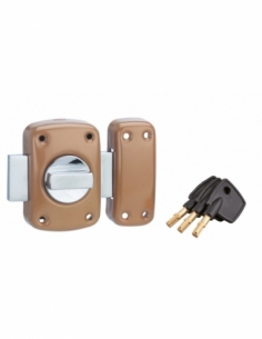 Serratura con pomolo 7310 per porta d'ingresso, cilindro a pompa Ø 23 x 40 mm, bronzo, 3 chiavi – Serrurerie de Picardie
