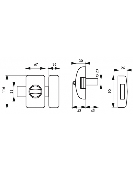 Serratura a pomello per porta d'ingresso, cilindro Ø23x45mm, argento, 4 chiavi reversibili - Serrurerie de Picardie