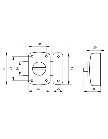 Vista aggiuntiva 1 di Catenaccio automatico per porta mobile, 50 mm, bronzo – Serrurerie de Picardie