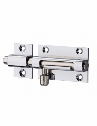 Chiusura a chiavistello per porta, 50 mm, ottone cromato, rotondo – Serrurerie de Picardie