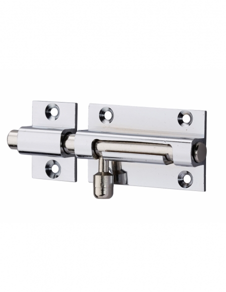 Chiusura a chiavistello per porta, 50 mm, ottone cromato, rotondo – Serrurerie de Picardie