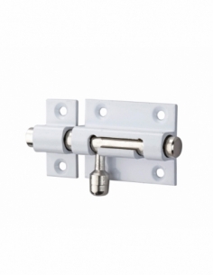 Chiusura a chiavistello per porta, 40mm, ottone laccato bianco, rotondo - Serrurerie de Picardie