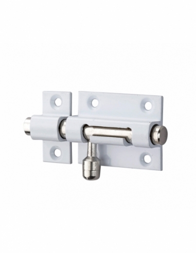 Chiusura a chiavistello per porta, 40 mm, ottone laccato bianco, rotondo – Serrurerie de Picardie