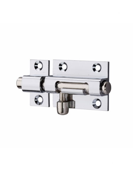 Chiusura a chiavistello per porta, 40 mm, ottone cromato, rotondo – Serrurerie de Picardie