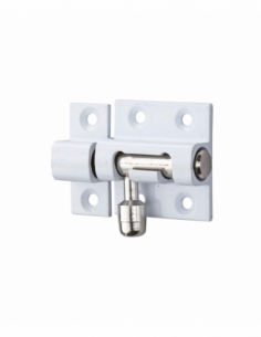 Chiusura a chiavistello per porta, 30 mm, ottone laccato bianco, rotondo – Serrurerie de Picardie