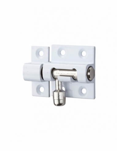 Chiusura a chiavistello per porta, 30 mm, ottone laccato bianco, rotondo – Serrurerie de Picardie