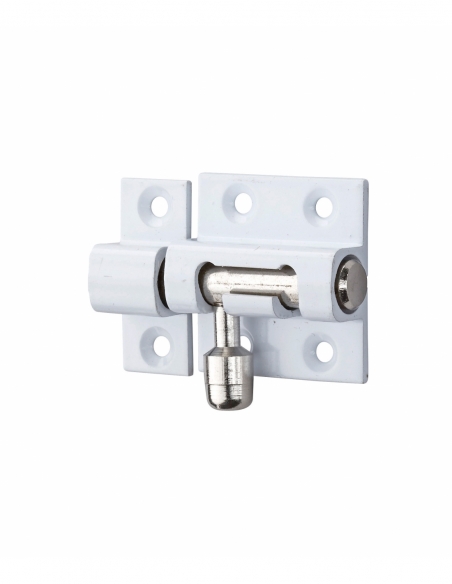 Chiusura a chiavistello per porta, 30 mm, ottone laccato bianco, rotondo – Serrurerie de Picardie