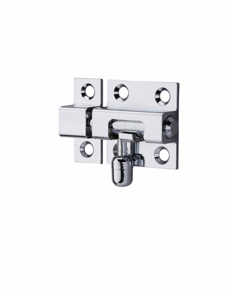 Chiusura a chiavistello per porta, 30 mm, ottone cromato, rotondo – Serrurerie de Picardie