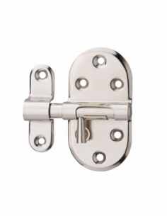 Chiusura a chiavistello per mobili, 40mm, acciaio nichelato, chiusura a chiavistello rotondo - Serrurerie de Picardie