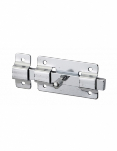 Chiusura a chiavistello per mobili, 100 mm, acciaio cromato, chiusura a chiavistello piatto – Serrurerie de Picardie