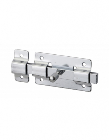 Chiusura a chiavistello per mobili, 100 mm, acciaio cromato, chiusura a chiavistello piatto – Serrurerie de Picardie