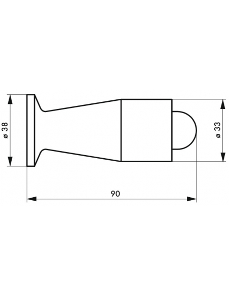 Vista aggiuntiva 1 di Fermaporta in plastica, lunghezza 90 mm – Serrurerie de Picardie