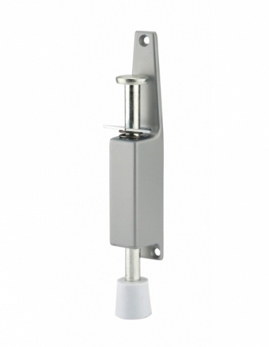 Fermaporta a pedale, montaggio su porta, lunghezza 150 mm, laccato argento – Serrurerie de Picardie