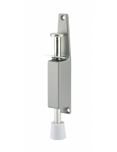 Fermaporta a pedale, montaggio su porta, lunghezza 150 mm, laccato argento – Serrurerie de Picardie