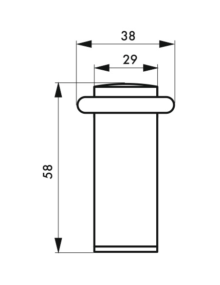 Fermaporta da pavimento, satinato, Ø 29 mm, altezza 58 mm - Serrurerie de Picardie