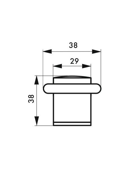 Fermaporta da pavimento, satinato, Ø 29 mm, altezza 38 mm - Serrurerie de Picardie