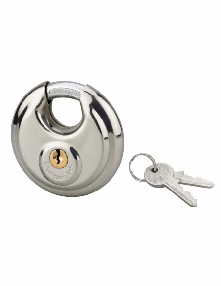 Lucchetto SP 70 mm in acciaio inox, arco in acciaio cementato, 2 chiavi – Serrurerie de Picardie