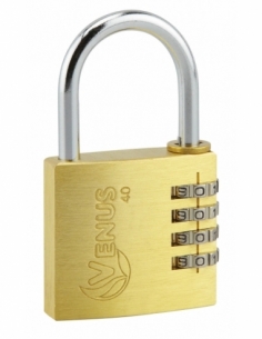 Lucchetto Venus 40 mm, arco in acciaio nichelato, combinazione modificabile a 4 cifre – Serrurerie de Picardie