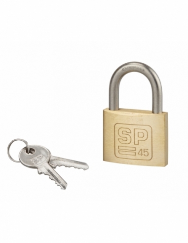 Lucchetto a chiave SP, anti-corrosione, arco in acciaio inox 45 mm, 2 chiavi in ottone – Serrurerie de Picardie
