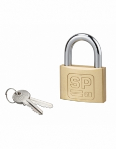 Lucchetto a chiave SP, da cantiere, 60 mm, arco in acciaio nichelato, 2 chiavi – Serrurerie de Picardie
