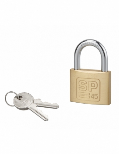 Lucchetto con chiave SP, interno, 45 mm, arco in acciaio temprato, 2 chiavi – Serrurerie de Picardie