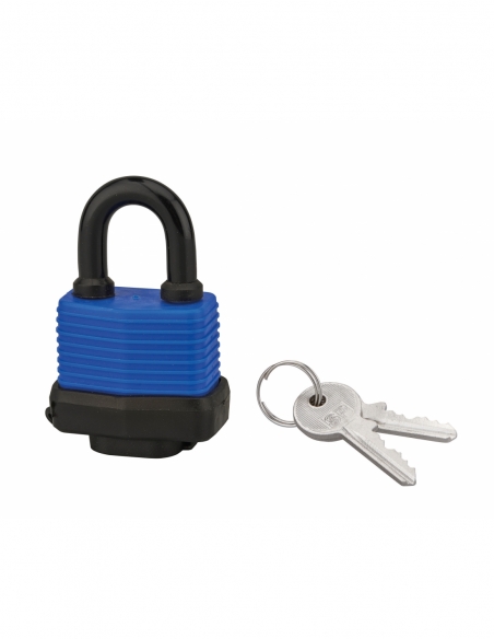 Lucchetto SP a lamelle 40 mm rivestito in PVC, arco cementato nichelato, 2 chiavi – Serrurerie de Picardie