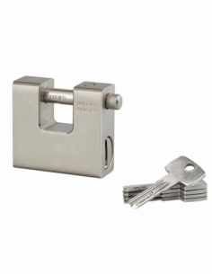 Lucchetto con chiave, 74 mm, arco in acciaio cementato, 5 chiavi reversibili – Serrurerie de Picardie
