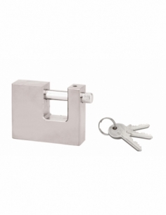 Lucchetto con chiave SP, esterno, 70 mm, arco in acciaio cromato, 2 chiavi – Serrurerie de Picardie