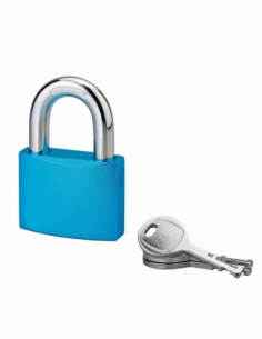 Lucchetto a chiave bombato, alluminio, 50 mm, arco in acciaio temprato, 3 chiavi – Serrurerie de Picardie
