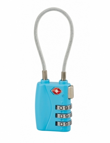 Lucchetto TSA per bagagli 30 mm con cavo in acciaio 125 mm, combinazione a 3 cifre – Serrurerie de Picardie