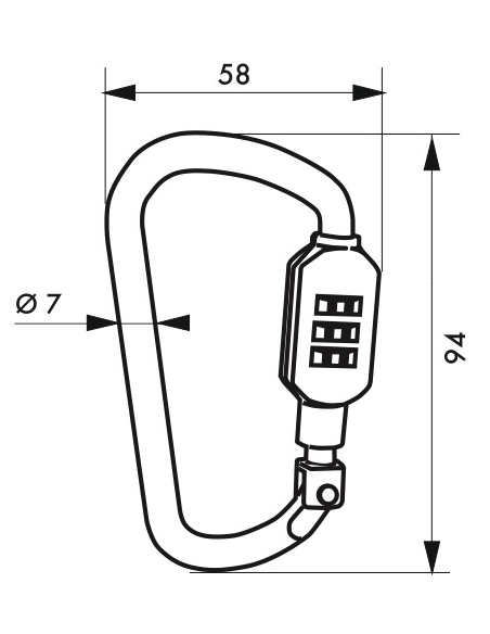 Moschettone con codice a 3 cifre - colori assortiti - Serrurerie de Picardie