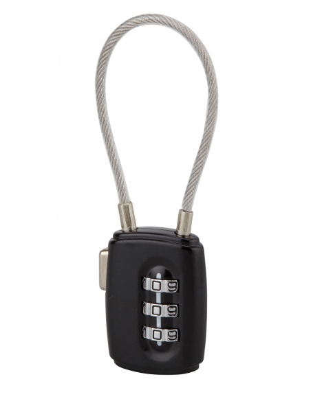 Lucchetto per bagagli 30 mm con cavo in acciaio 125 mm, combinazione a 3 cifre – Serrurerie de Picardie